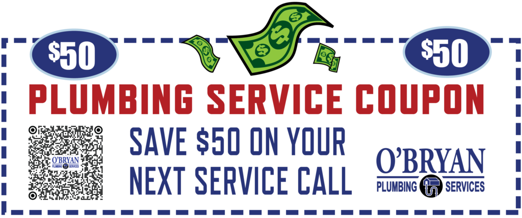 coupon that states $50 off plumbing service